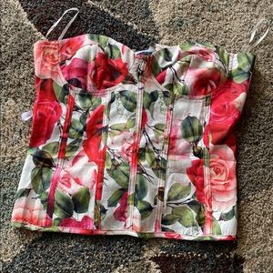 Floral corset top M